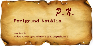 Perlgrund Natália névjegykártya